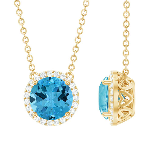 Collana catena topazio - , blu