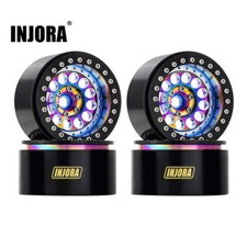INJORA Ottone e Alluminio Piatto Profondo 2,2" Beadlock Cerchi Ruota per 1/10 RC Crawler