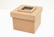 SCATOLA IN MDF CON VETRO  SUL COPERCHIO DA DECORARE DECOUPAGE   KF86