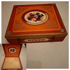 Antica SCATOLA  in legno liquore STOCK Cassetta Della Fortuna Tipo 17 -cm 42x36