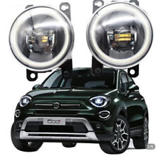 FIAT 500X 500 X 2019+ FARETTI FENDINEBBIA LED CREE 8000LM BIANCO ANGEL EYES