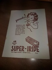 CARTA ASSORBENTE PUBBLICITA SUPER IRIDE COKORANTE RUFGERO BENELLI PRATO