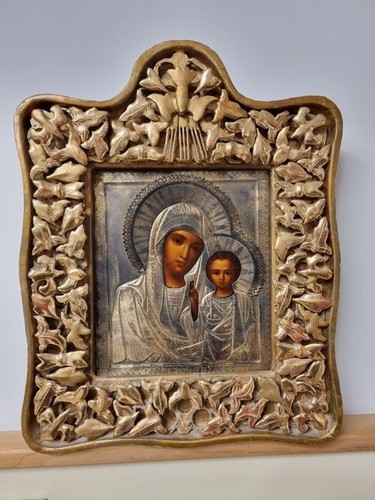 Antica icona russa - icona, madonna