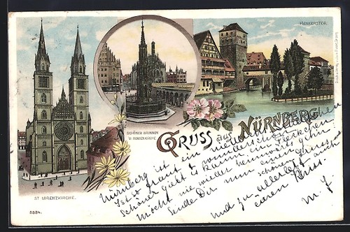 Lithographie nürnberg partie - nürnberg,,