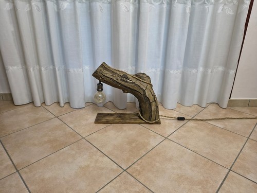 Lampada legno con tronco - legno,
