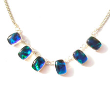 Collana gioielli fatti a mano argento sterling 925 pietra opale triple australiane