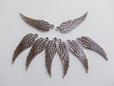  8pz charms ciondoli ali per collana bracciale 10x30mm
