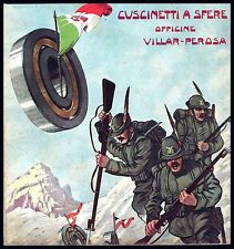PUBBLICITA' 1916 CUSCINETTI A SFERE RIV ALPINI WW1 BAIONETTA MONTAGNA BANDIERA 