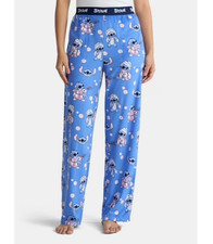 Disney Lilo & Stitch Pantalone Pigiama Donna Velluto, Colore Blu Taglia 2XL NUOVO