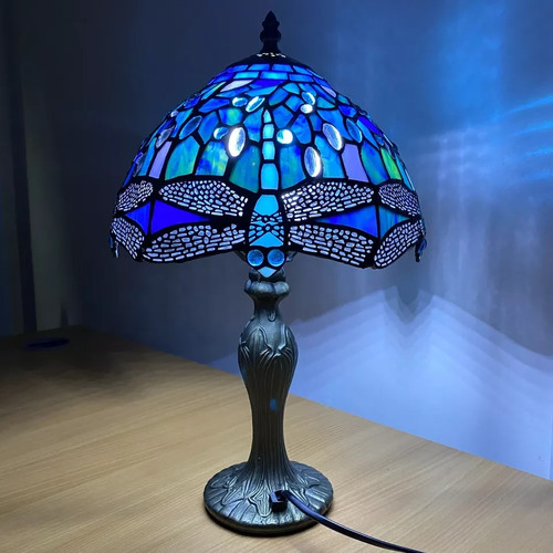 Tiffany style blue - style, stained