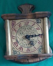 Orologio da parete antico in legno e ottone