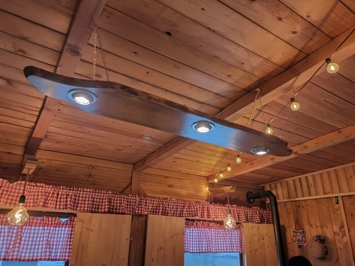 Lampadario legno massello - lampadario,