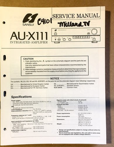 Sansui x111 amplificatore - sansui, au-x111