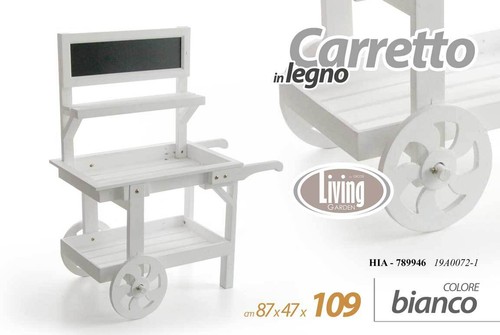 Carretto legno porta piante - carretto,