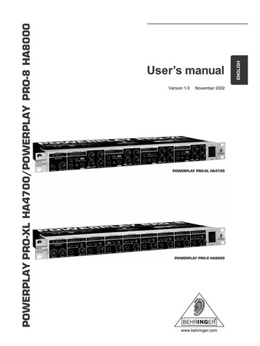 Behringer manuale - behringer,