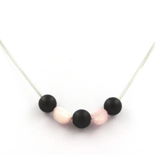 Collana perle onice nero opaco - collana,