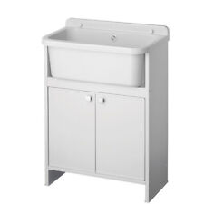 Kit mobile lavatoio in PVC antiacido per interno/esterno lavanderia 55x34x80h cm