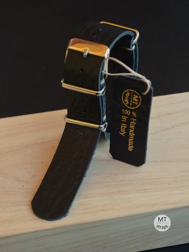 Cinturino pelle nera - mm,