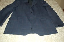 Andrea Conti, Giacca, Blu quadro ocra, Sfoderata, 100% Lana, tg 48, Come nuova