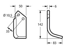 RICAMBIO ZAPPETTA FRESA MOTOZAPPA TIPO ORIGINALE VALPADANA VMC 10-12 ARCO 50X6