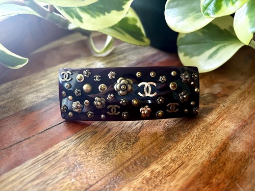Barretta chanel nera resina - barretta,