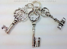 CHIAVI FORTUNA ARGENTO AMORE SUCCESSO BOMBONIERE COMUNIONE CRESIMA LAUREA KEYS