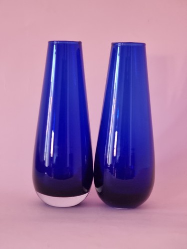 Coppia vasi vetro blu - di,