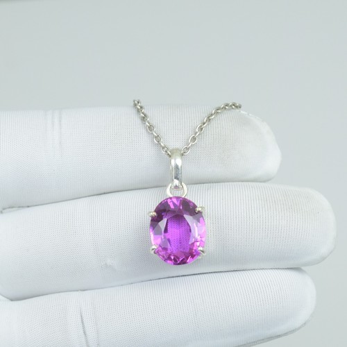 Collana zaffiro rosa forma - collana,