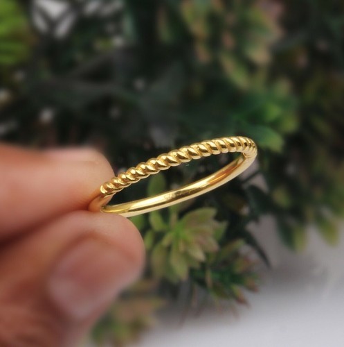 Anello tondo ritorto - , placcato