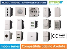 SERIE BTICINO AXOLUTE BIANCA COMPATIBILE PRESA SCHUKO TV PULSANTE DEVIATORE USB