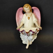 Acquasantiera con angelo in porcellana biscuit - Ginori - 1850-1890 ca. (c. 525)