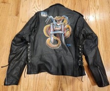Giacca pelle biker vintage