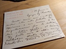 RUGGERO FOCARDI 1910 lettera autografa Prezzolini SOCIETA' BELLE ARTI IN FIRENZE