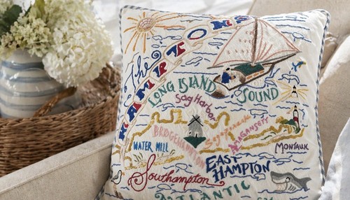 Cuscino hamptons ricamato - cuscino,