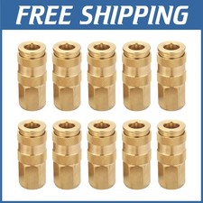 Brass Quick Connect Air Fittings, 10-Pc Female Coupler Kit
