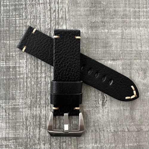 Cinturino pelle nera lychee - nera,