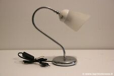 LAMPADA DA TAVOLA RETRO' IN METALLO CROMATO CERAMICA E VETRO - ABAT JOUR