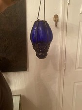 lanterna vintage in vetro di Murano soffiato a mano, perfette condizioni, altezza 10 pollici, 