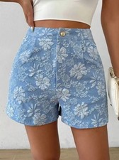 Short Donna Azzurro Jacquard