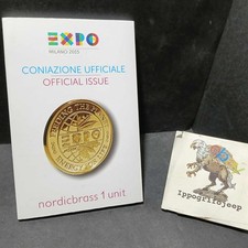 Moneta Nordicbrass coniazione ufficiale Expo 2015 con astuccio collezione rara