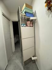 Scarpiera con anta a specchio, in laminato bianco SUMATRA