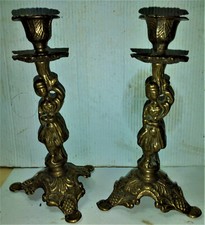 COPPIA DI VECCHI CANDELABRI IN