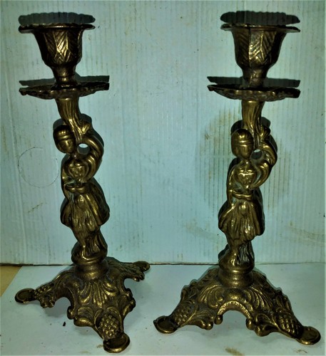 Coppia vecchi candelabri in - coppia,
