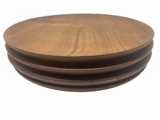 Raro piatto vintage pesante danese moderno legno di teak 11 3/4 - set di 4