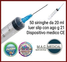 50 siringhe da 20 ml luer