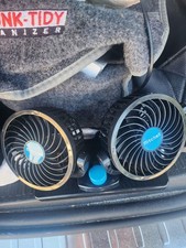 DOPPIO VENTILATORE PER AUTO 24V PORTATILE DA VIAGGIO REGOLABILE ARIA FRESCA