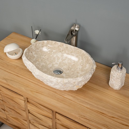 Lavabo marmo crema cm - crema,