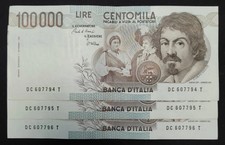 100000 LIRE CARAVAGGIO 1°