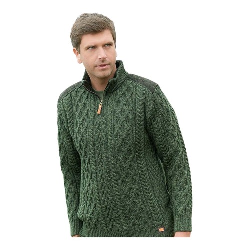Maglione uomo aran - aran, verde