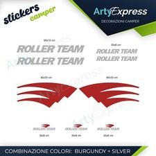 Kit completo 9 adesivi camper ROLLER TEAM, loghi stickers carvan